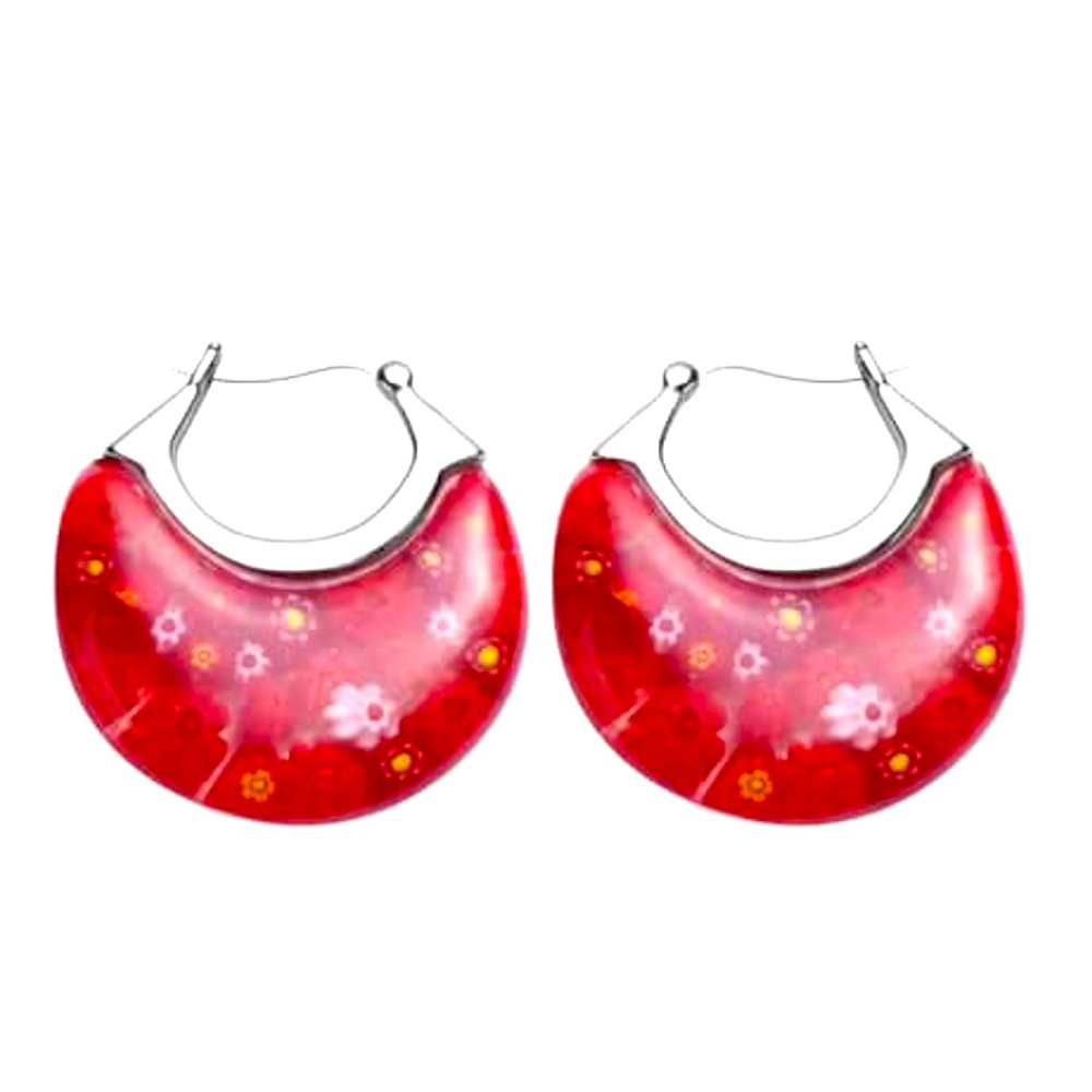 Red Murano Glass Earrings